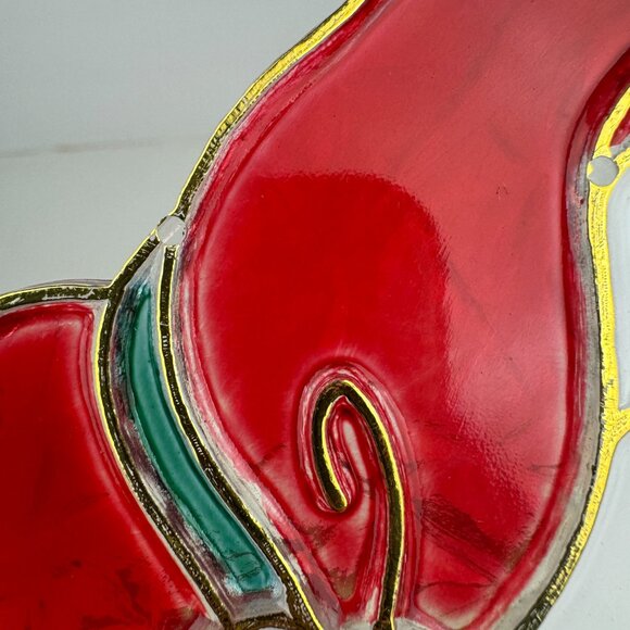 Vtg Plastic Suncatcher Stained Faux Glass Christmas Goose Duck Giftco Holiday - Picture 9 of 15